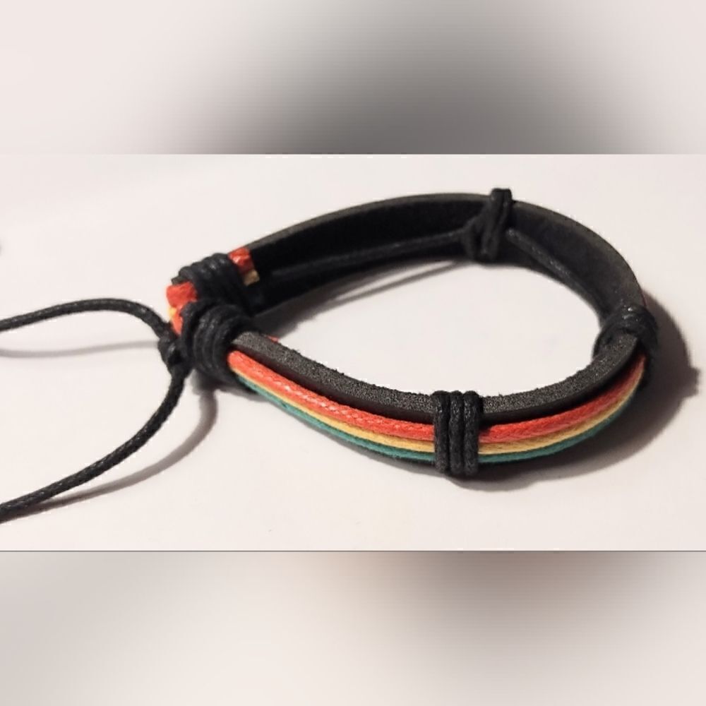 Men's bracelet leather rainbow new d57